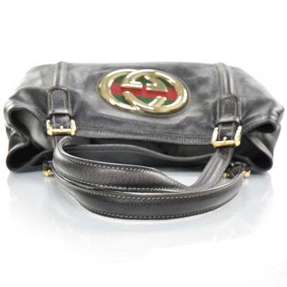 Gucci Leather Britt Tote Dark Brown 5 of 9