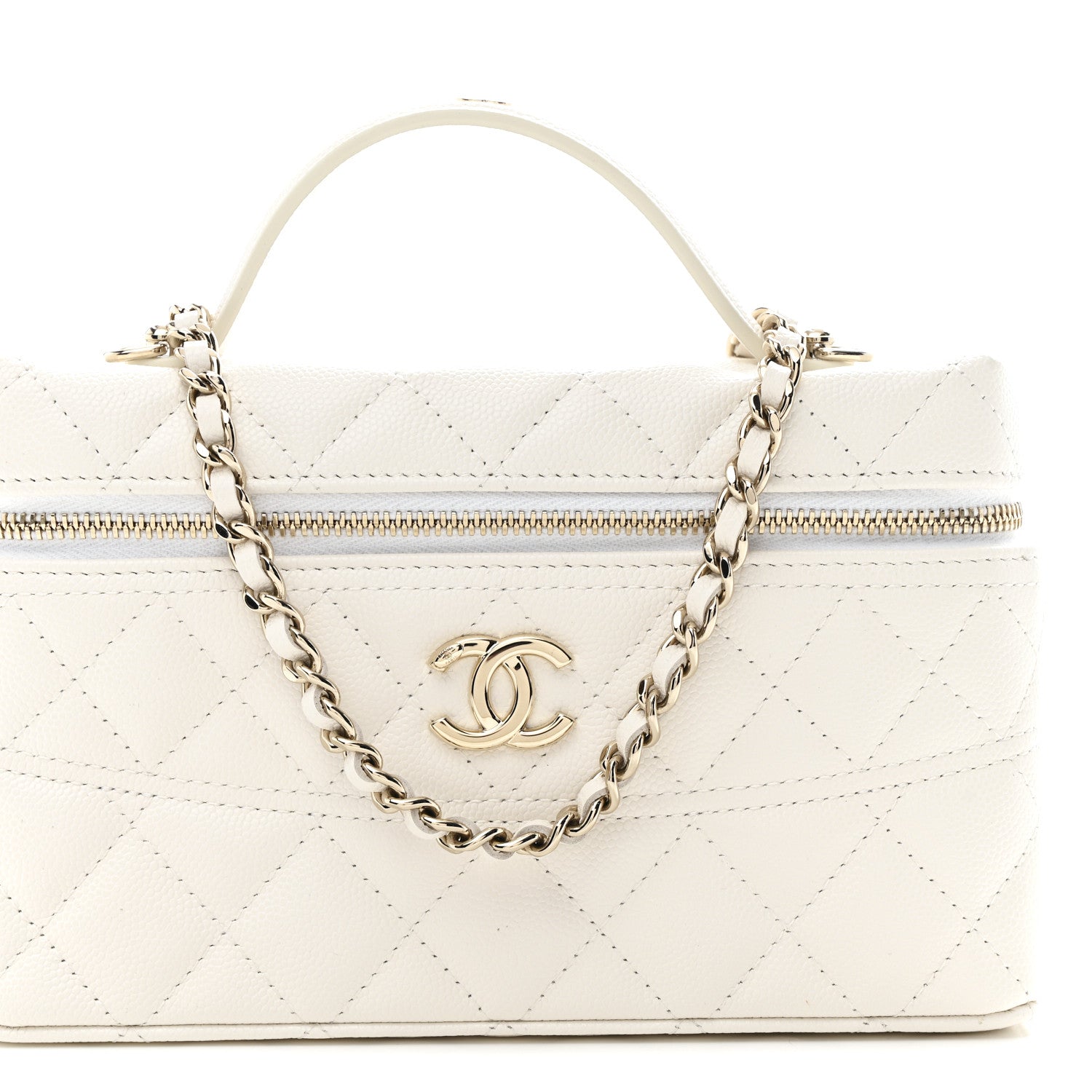 Chanel Caviar Quilted Trendy Handle Slim Vanity White 8 of 11