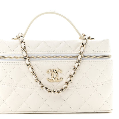 Chanel Caviar Quilted Trendy Handle Slim Vanity White 8 of 11