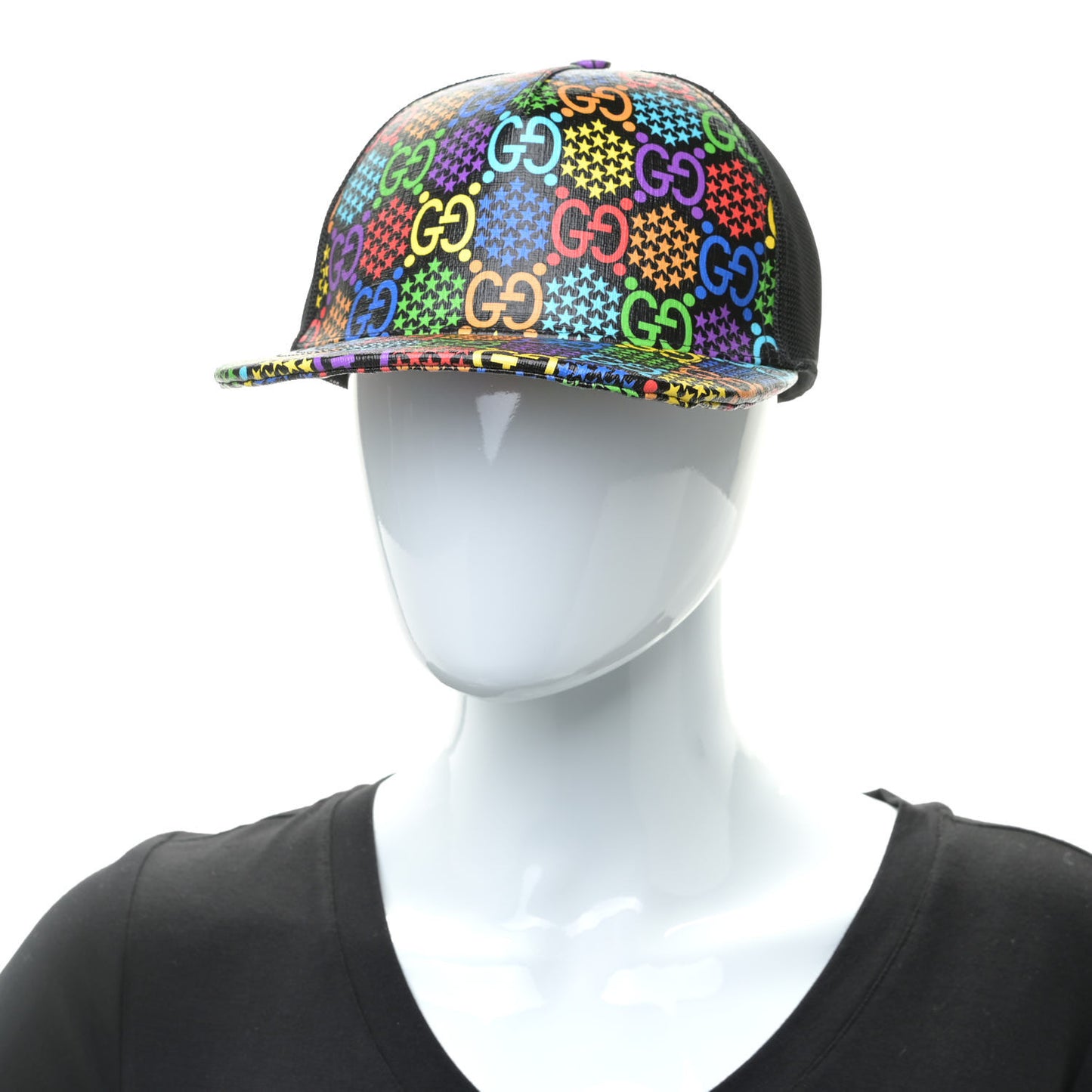 GG Supreme Monogram Psychedelic Baseball Hat L 59 Black