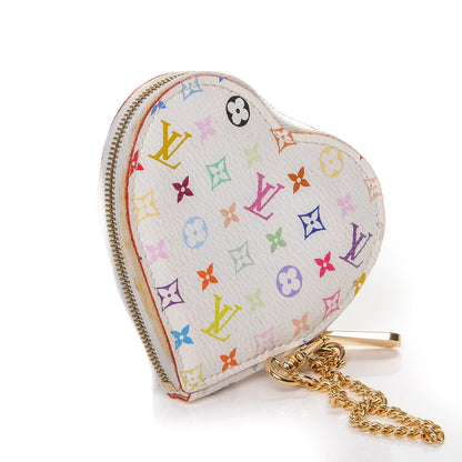 Louis Vuitton Monogram Multicolor Coeur Heart Coin Purse White 3 of 9