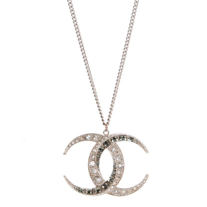 Chanel Baguette Crystal CC Necklace Silver 1 of 5