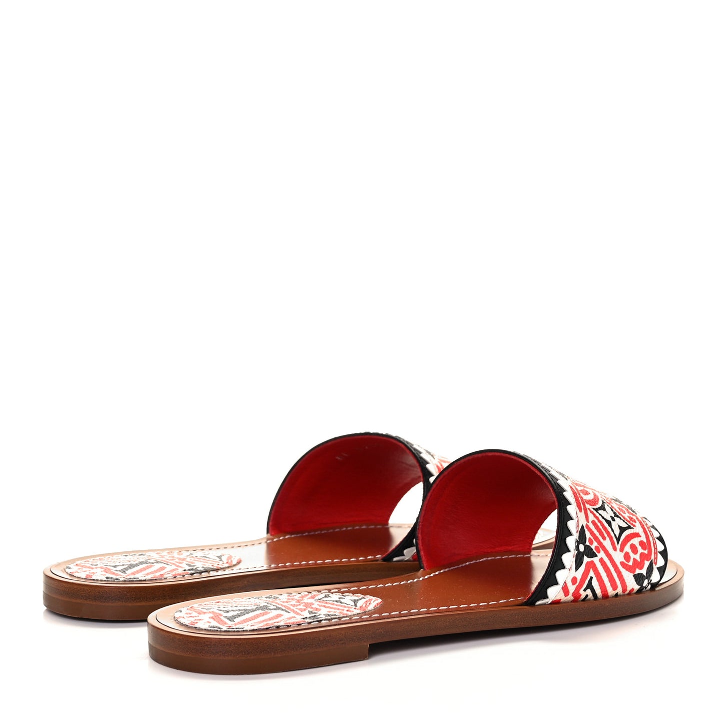 Monogram Crafty Lock It Flat Mule 36 Creme Rouge