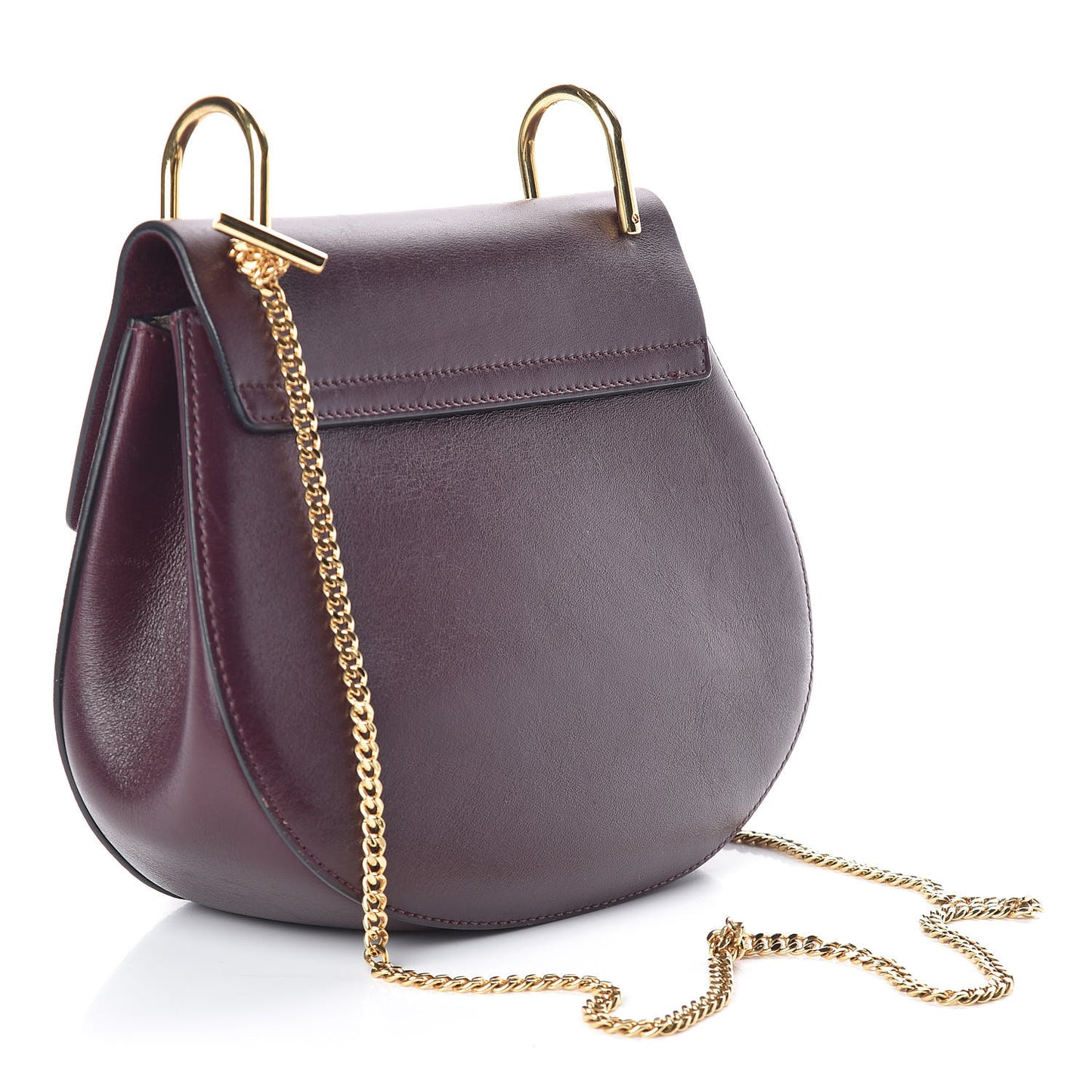 Suede Smooth Calfskin Drew Shoulder Bag Dark Purple