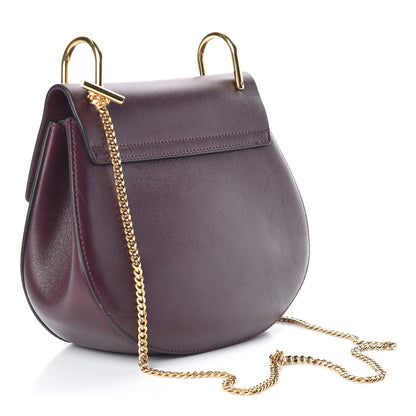 Chloe Suede Smooth Calfskin Drew Shoulder Bag Dark Purple 3 of 9