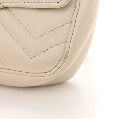 Gucci Calfskin Matelasse Super Mini GG Marmont Shoulder Bag White 17 of 19
