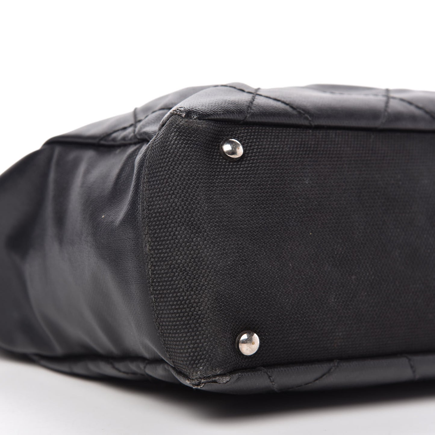 Coated Canvas Quilted Small Paris Biarritz Tote Black