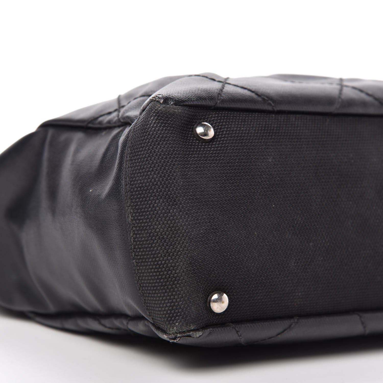 Chanel Coated Canvas Quilted Small Paris Biarritz Tote Black 6 of 9