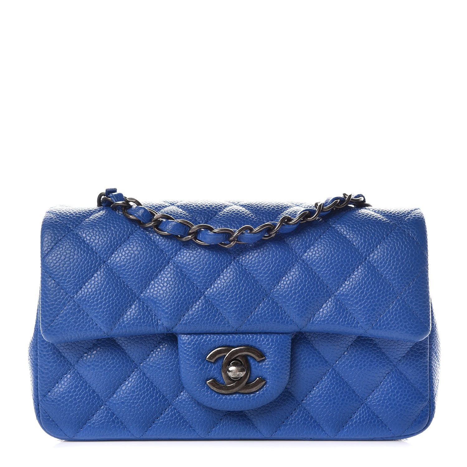 Chanel Caviar Quilted Mini Rectangular Flap Blue 1 of 9
