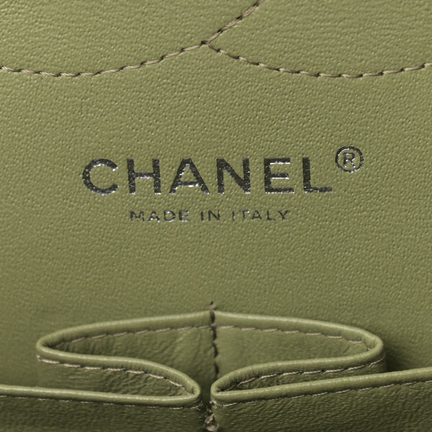 Striated Patent Quilted Jumbo Double Flap Green