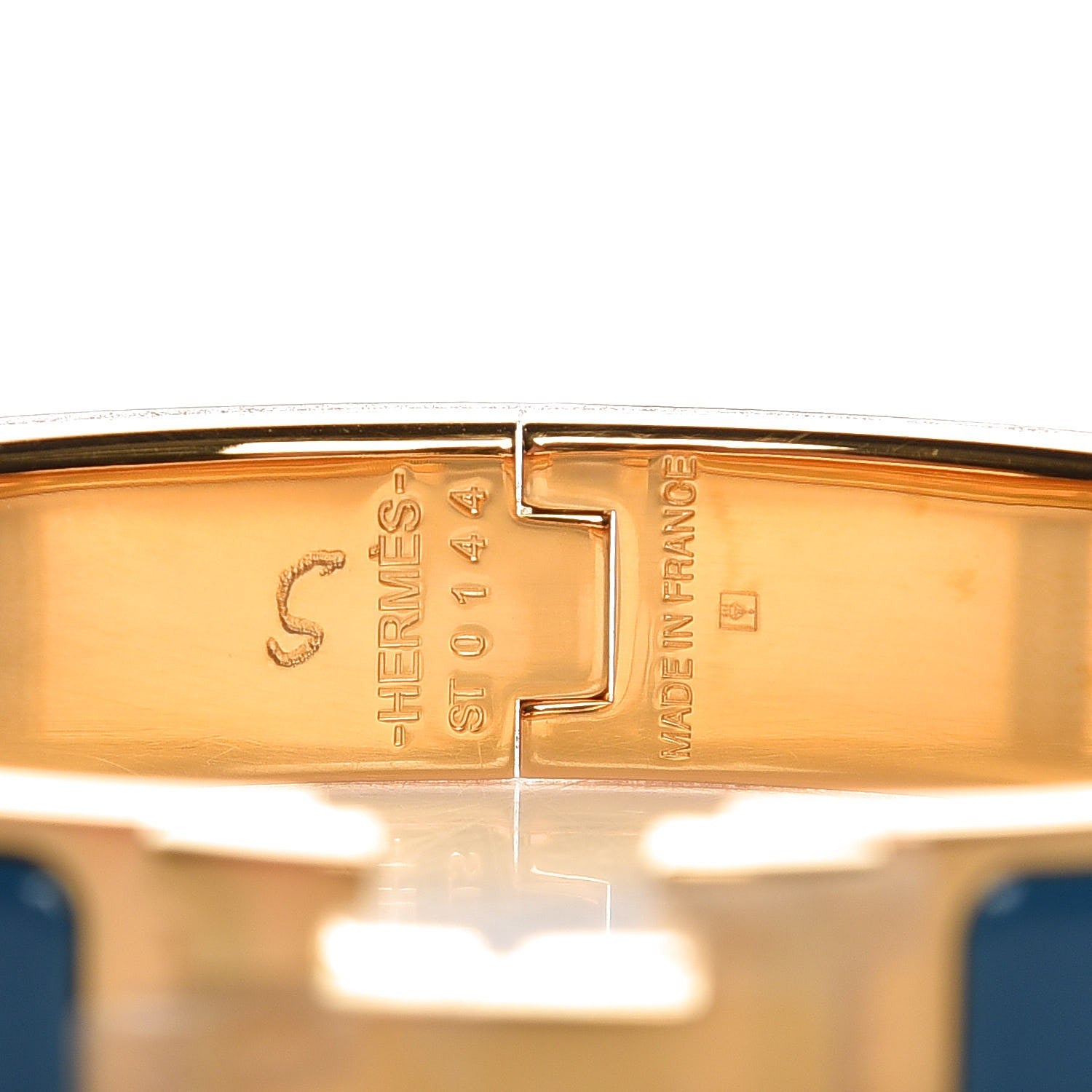 Hermes Enamel Narrow Clic Clac H Bracelet GM Bleu Profond 3 of 3
