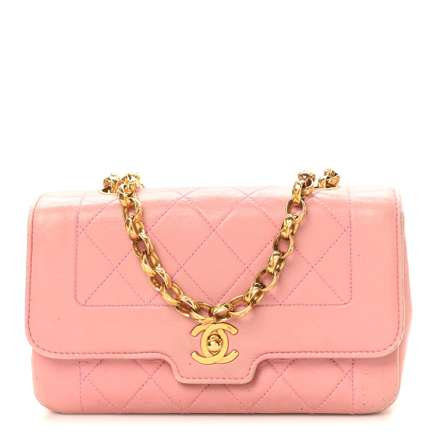 Chanel Lambskin Quilted Mini Bijoux Diana Flap Pink 1834390