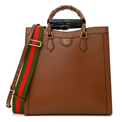 Gucci Wonka Grain Calfskin Large Diana Tote Bag Cuir Black 1 of 10