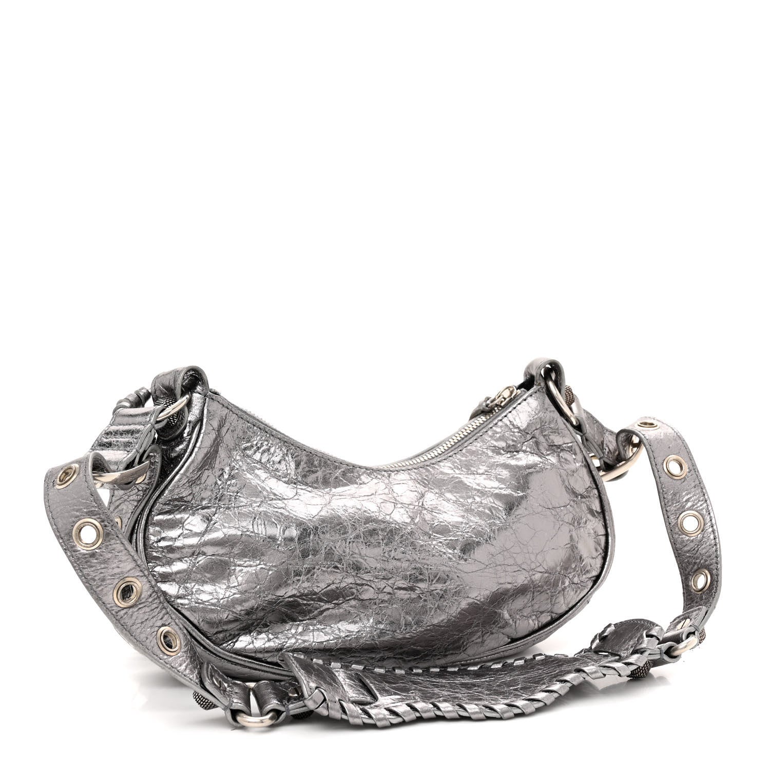 Balenciaga Metallic Agneau Arena Le Cagole Shoulder Bag XS Silver 3 of 13