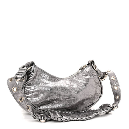 Balenciaga Metallic Agneau Arena Le Cagole Shoulder Bag XS Silver 3 of 13