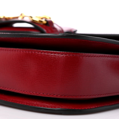 Gucci GG Supreme Monogram Azalea Calfskin Horsebit 1955 Shoulder Bag Beige Ebony New Cherry Red 10 of 11
