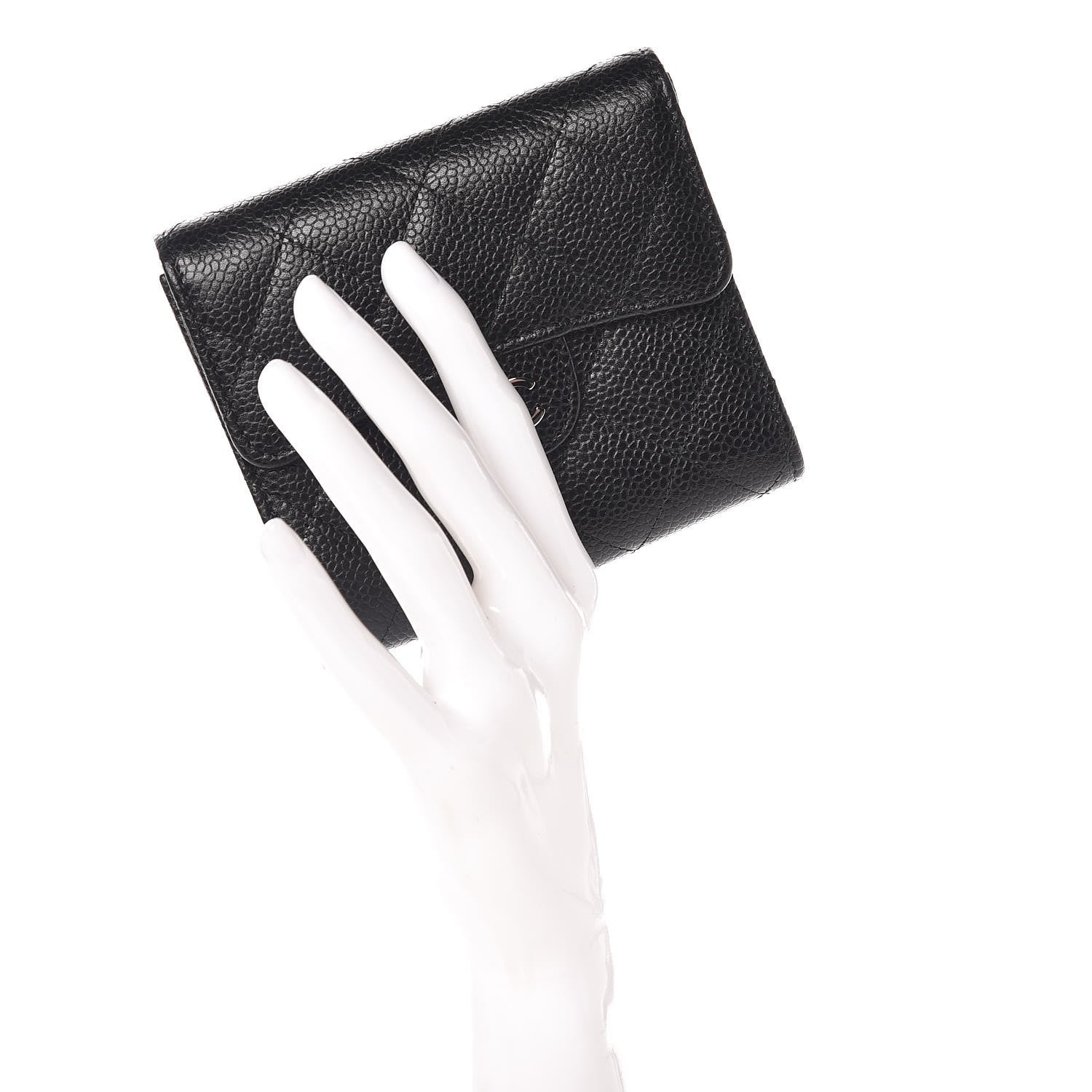 Chanel Caviar Quilted Compact Flap Wallet Black 2 of 9