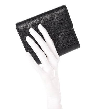 Chanel Caviar Quilted Compact Flap Wallet Black 2 of 9