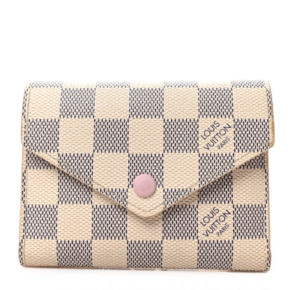 Louis Vuitton Damier Azur Victorine Wallet Rose Ballerine 1 of 6