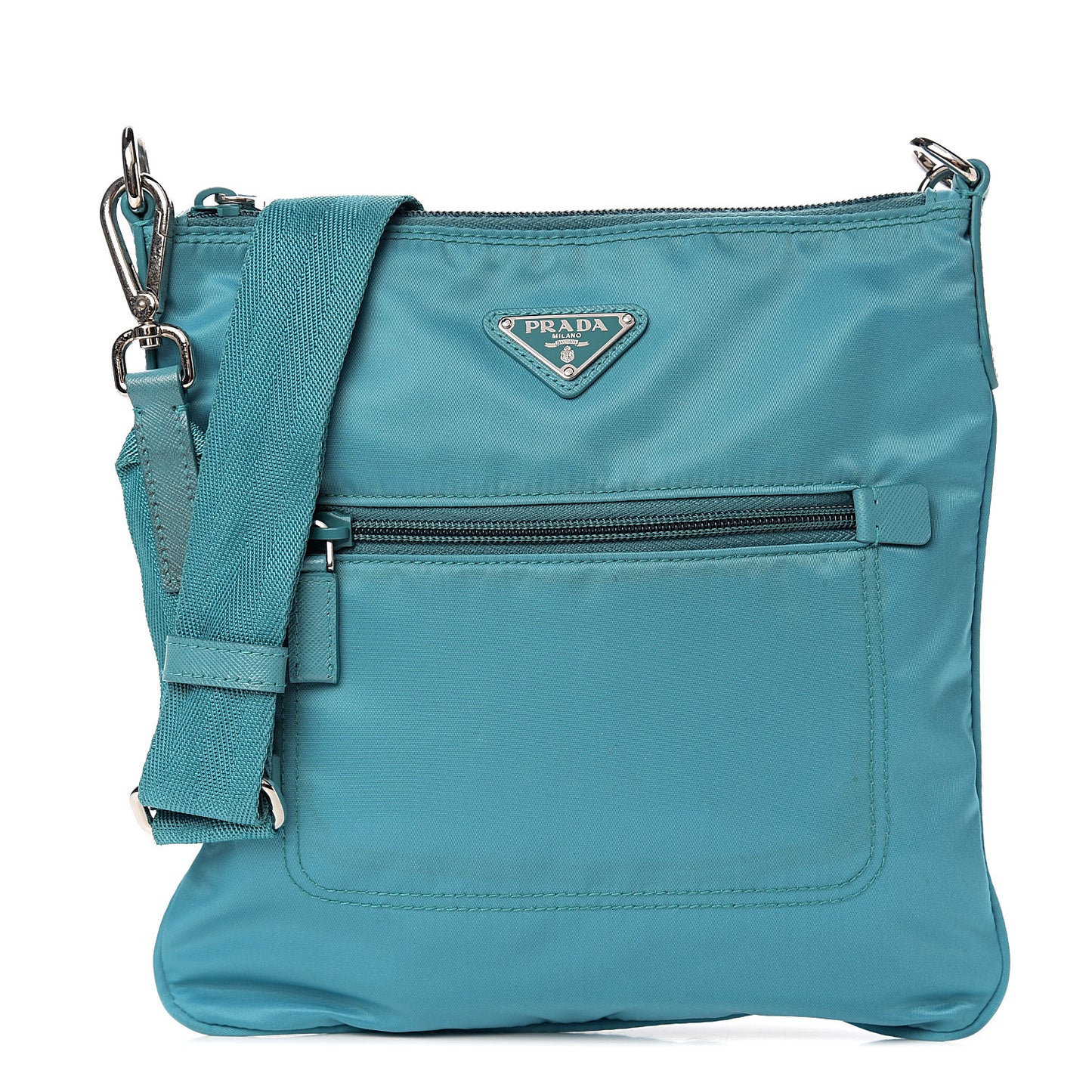Nylon Vela Flat Messenger Bag Turchese