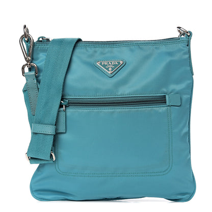 Prada Nylon Vela Flat Messenger Bag Turchese 1 of 8