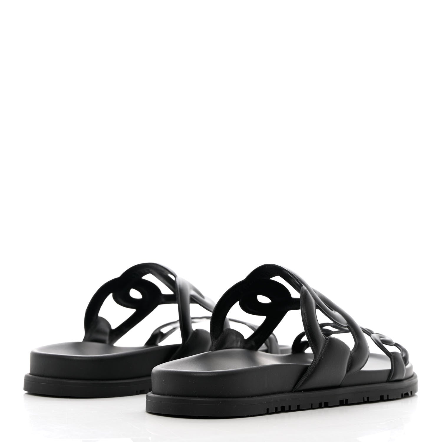 Hermes Nappa Womens Extra Sandals 38.5 Black 4 of 9