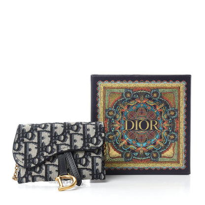 Christian Dior Oblique Nano Saddle Chain Pouch Blue 11 of 11