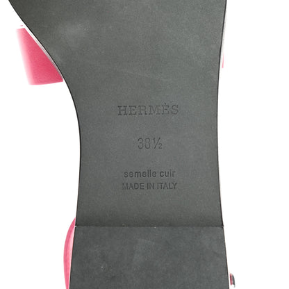 Hermes Calfskin Santorini Sandals 38.5 Fuchsia 7 of 9