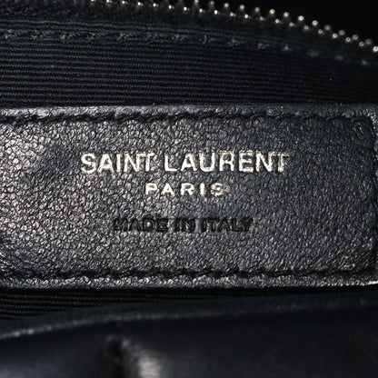 Saint Laurent Lambskin Quilted Medium Loulou Puffer Monogram Chain Satchel Black 6 of 10