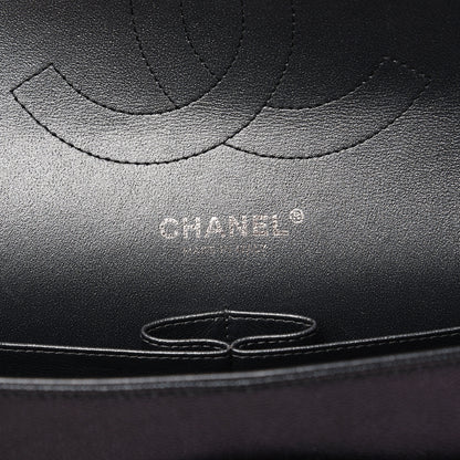 Chanel Iridescent Caviar Chevron Quilted Jumbo Double Flap Black 6 of 12