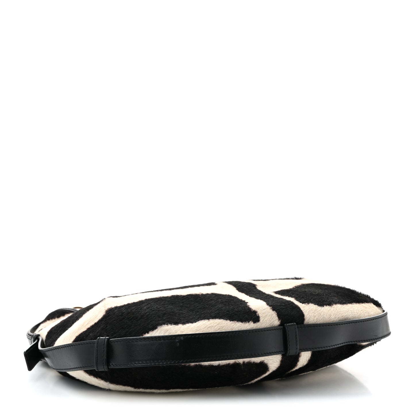 Pony Hair Zebra Horn Mombasa Hobo Black White
