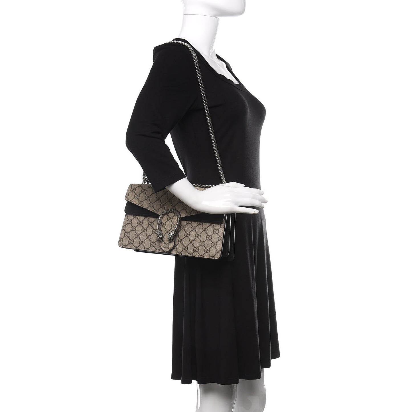 GG Supreme Monogram Small Dionysus Shoulder Bag Black