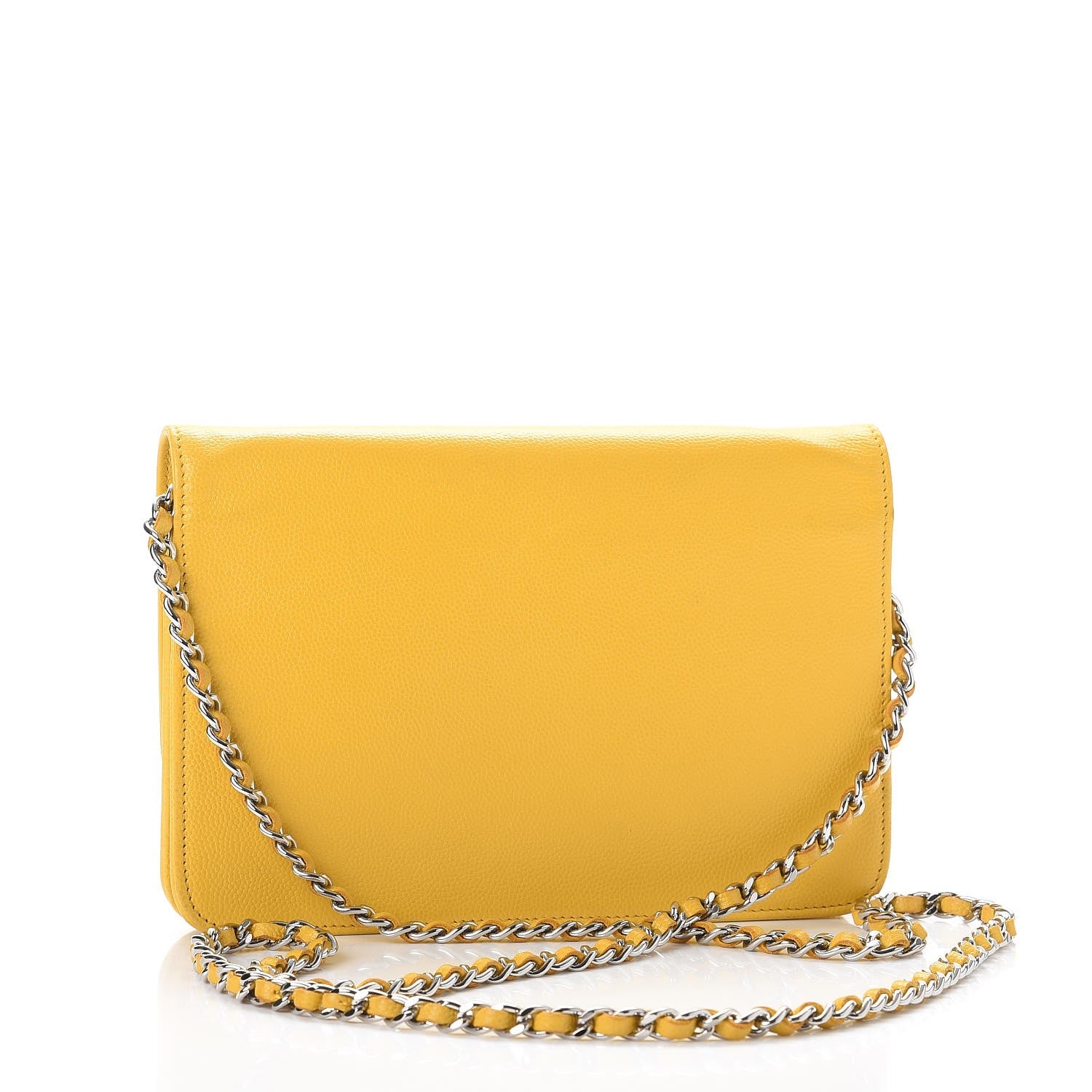 Chanel Caviar Sevruga Wallet on Chain WOC Yellow 3 of 10