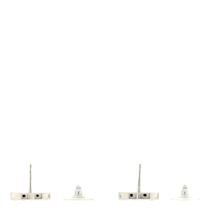 Chanel Baguette Crystal CC Earrings Silver Grey 3 of 3