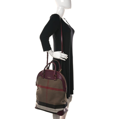 Burberry Canvas Mega Check Calfskin Medium Bloomsbury Saddle Burgundy 2 of 19