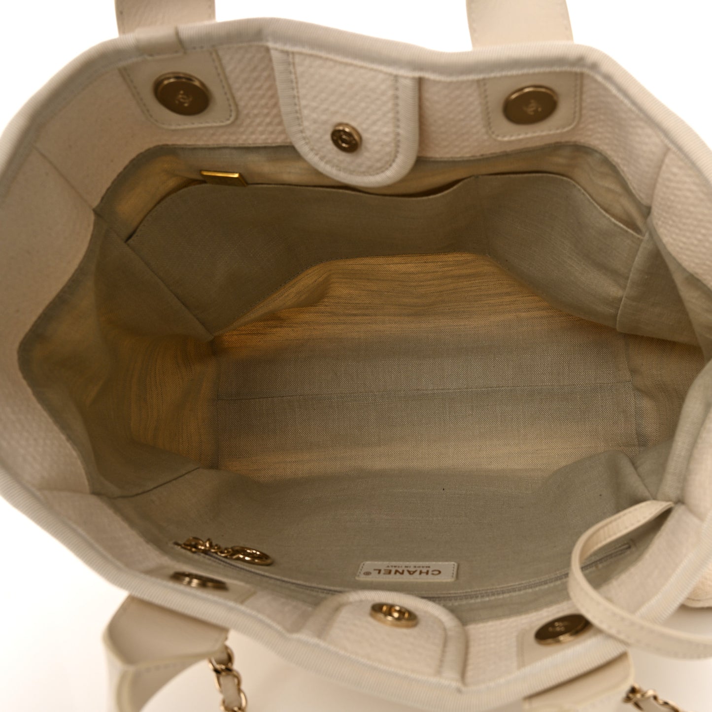 Mixed Fibers Medium Deauville Tote White