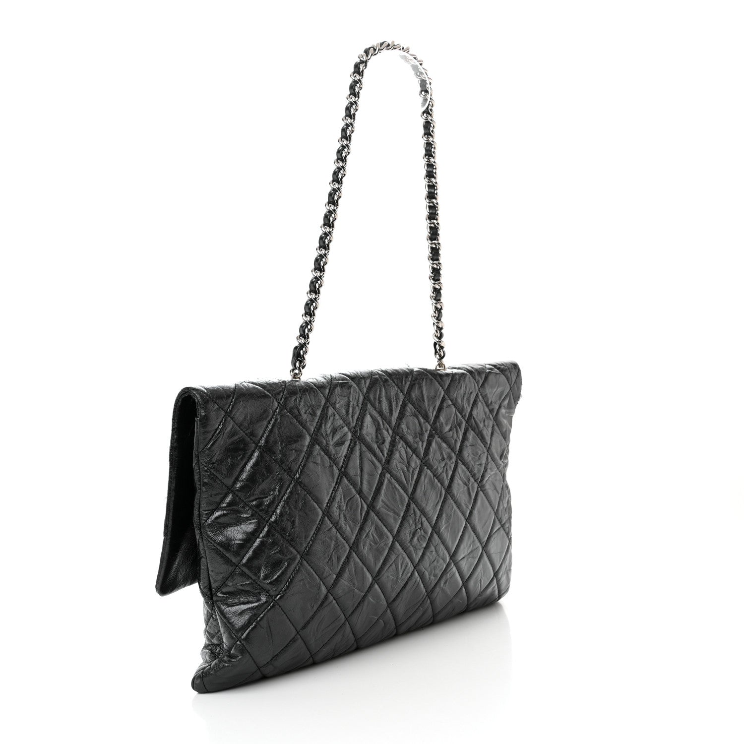 Chanel Metallic Crumpled Calfskin Big Bang Large Flap Bag Black 3 of 15