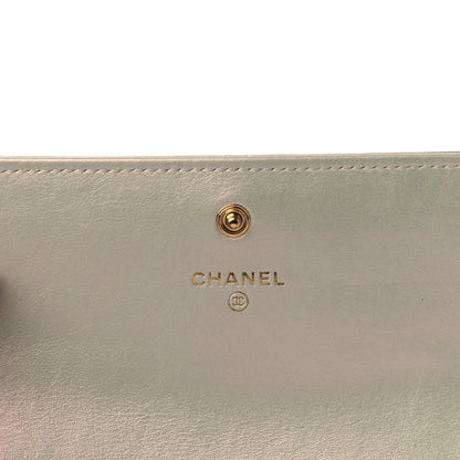 Chanel Iridescent Lambskin Quilted Chanel 19 Flap Wallet Ivory 6 of 8