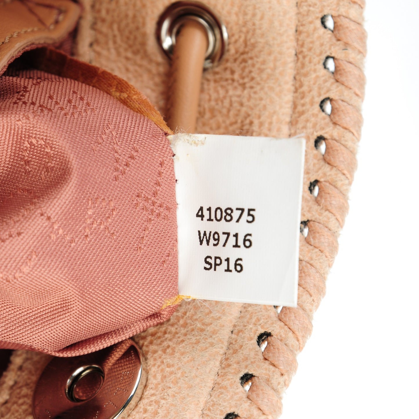 Shaggy Deer Small Falabella Quilted Studded Bucket Bag Powder