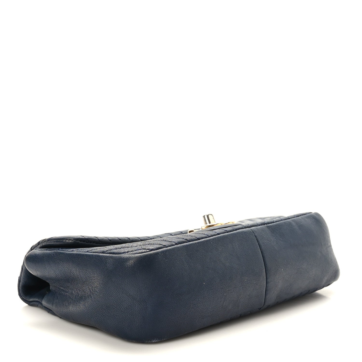 Chanel Calfskin Chevron Quilted Small Surpique Flap Navy 4 of 9