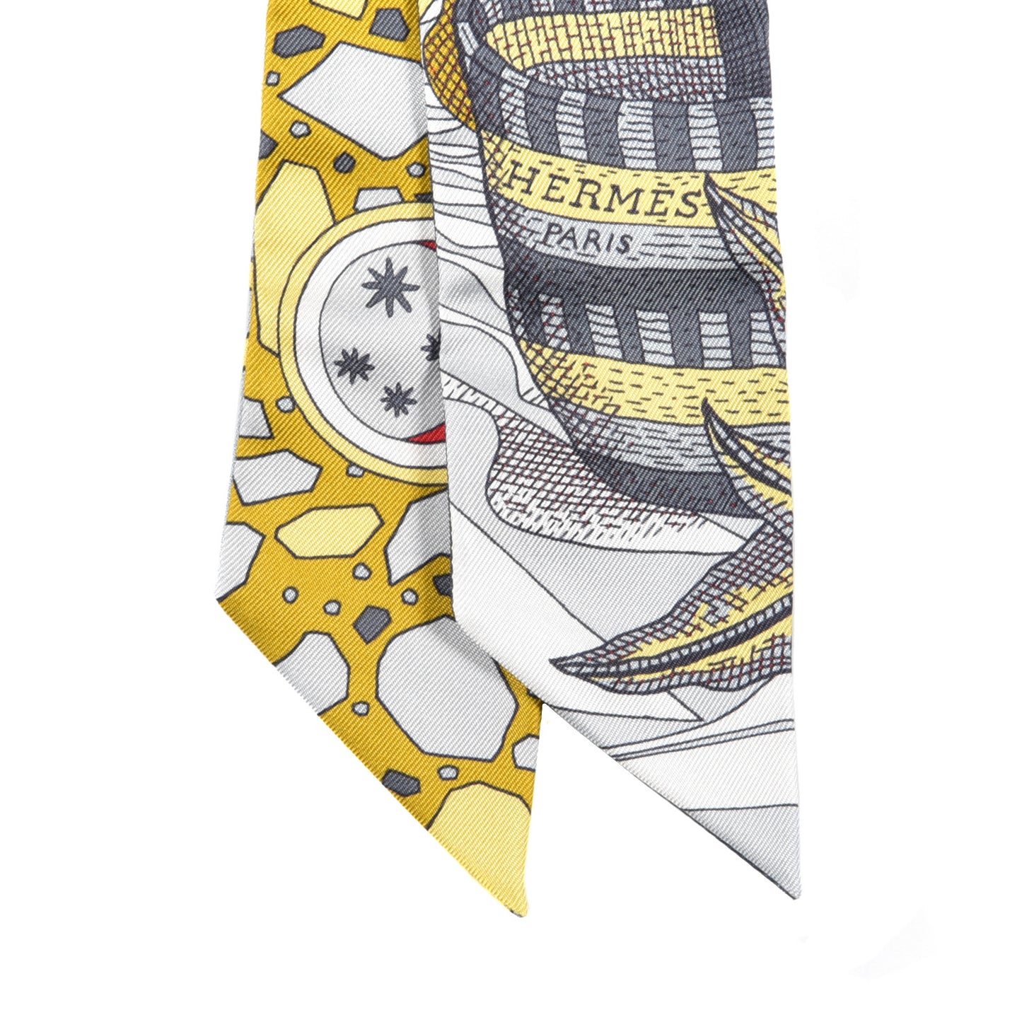 Silk La Danse Des Amazones Twilly Gris White Gold