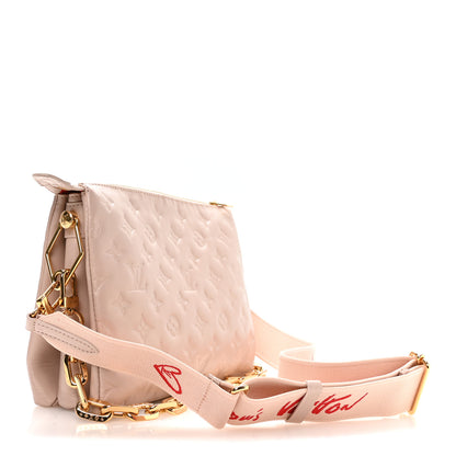 Louis Vuitton Lambskin Embossed Monogram Fall In Love Coussin PM Dragée Light Pink 3 of 9