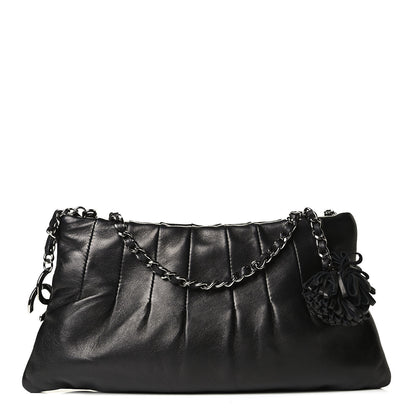 Chanel Lambskin Pleated Tassel Shoulder Bag Black 1 of 4