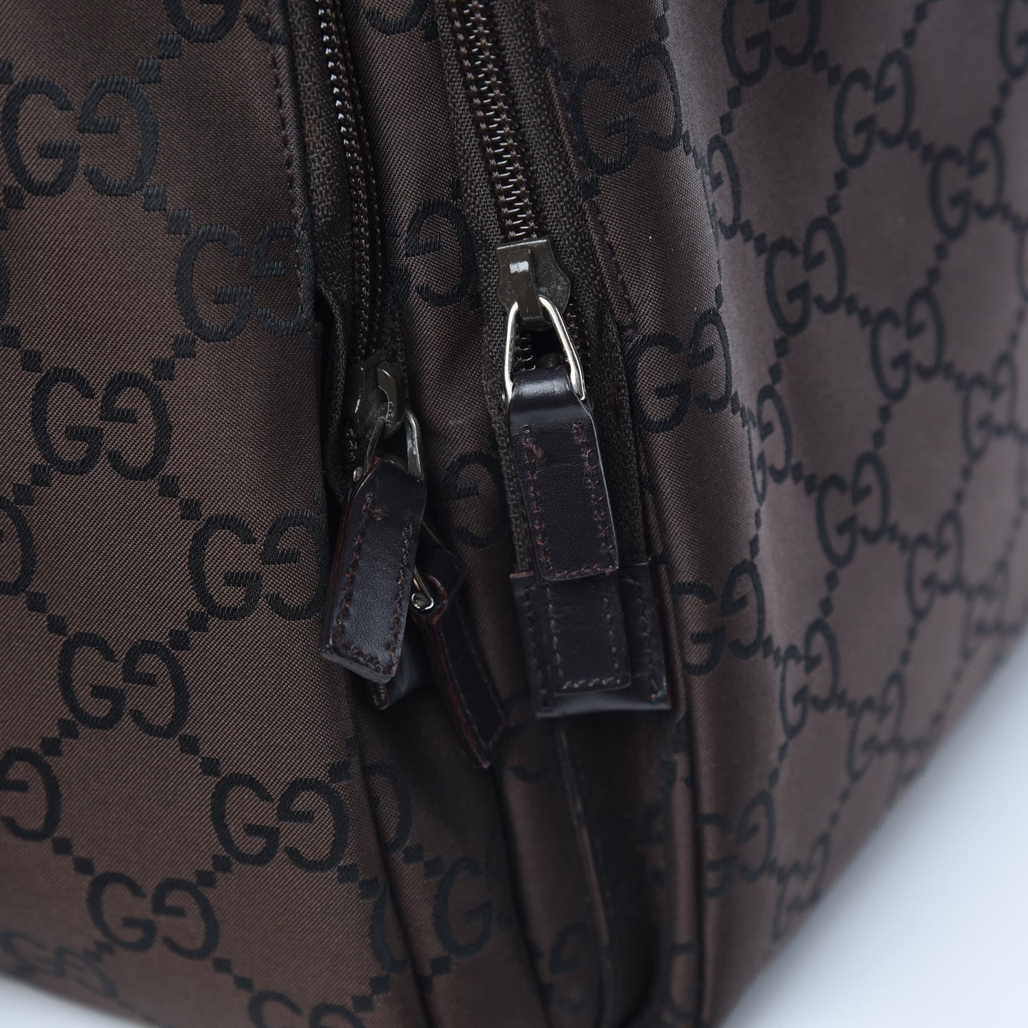 Gucci Nylon Monogram Extra Large Satchel Dark Brown 16 of 18