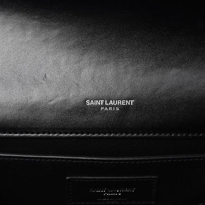 Saint Laurent Smooth Calfskin Medium Monogram Kate Satchel Black 6 of 8