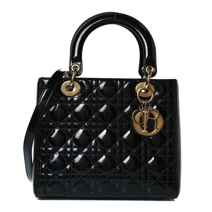 Christian Dior Patent Cannage Medium Lady Dior Black 1 of 6