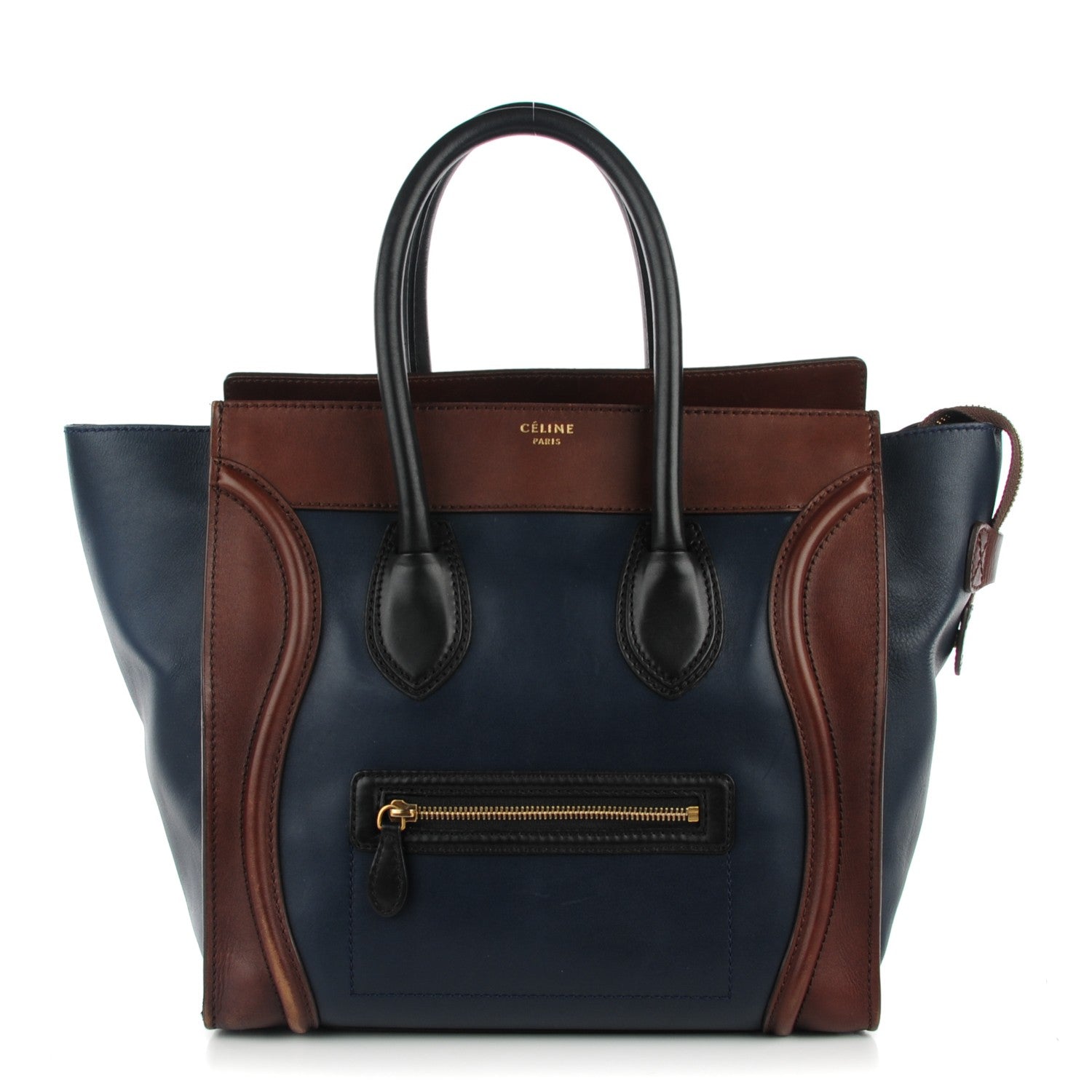 Celine Smooth Calfskin Mini Tri-Color Luggage Navy 1 of 10