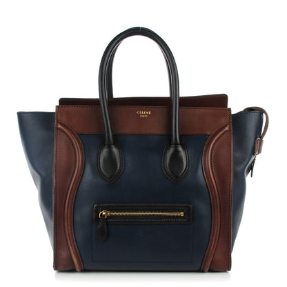 Celine Smooth Calfskin Mini Tri-Color Luggage Navy 1 of 10