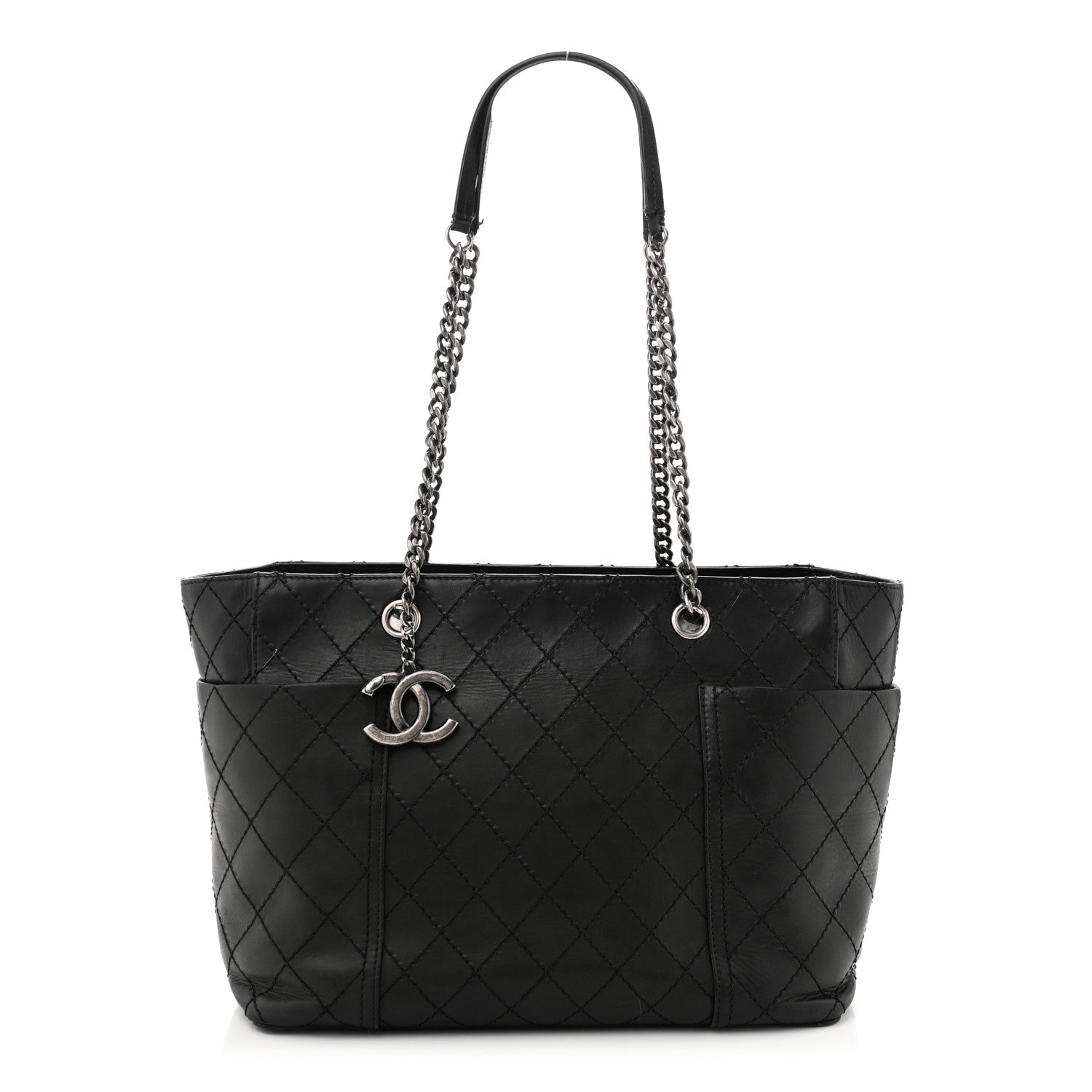 Chanel Lambskin Stitched Shopping Tote Black 1 of 13