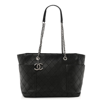 Chanel Lambskin Stitched Shopping Tote Black 1 of 13